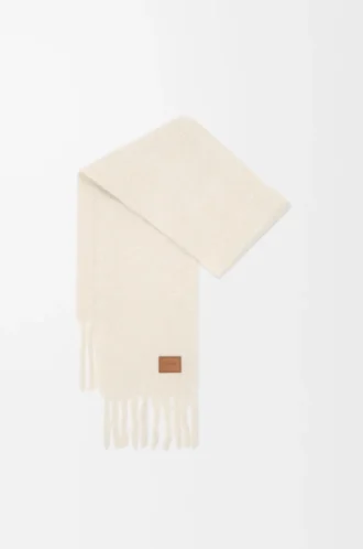 Sciarpa in misto mohair e lana Bianco