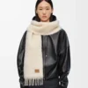 Sciarpa in misto mohair e lana Bianco