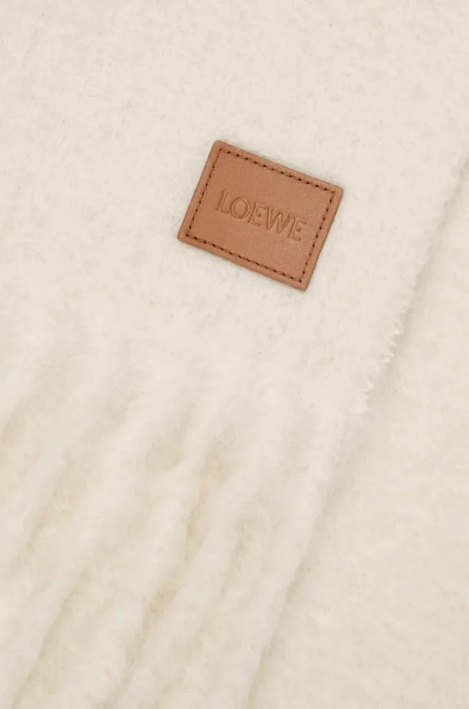 Sciarpa in misto mohair e lana Bianco