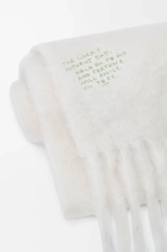 Sciarpa in misto mohair e lana Bianco