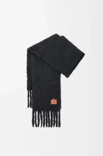 Sciarpa in misto mohair e lana Nero