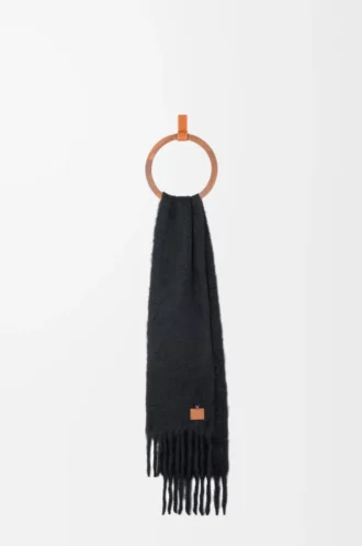 Sciarpa in misto mohair e lana Nero