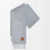 Sciarpa in mohair e lana Grigio chiaro