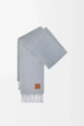 Sciarpa in mohair e lana Grigio chiaro