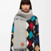 Sciarpa in mohair e lana Grigio chiaro