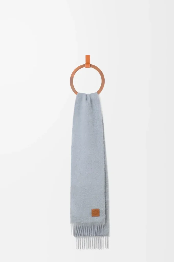 Sciarpa in mohair e lana Grigio chiaro