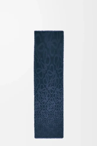 Sciarpa in seta e lana Blu navy