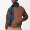 Sciarpa in seta e lana Blu navy