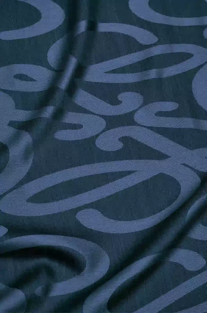 Sciarpa in seta e lana Blu navy
