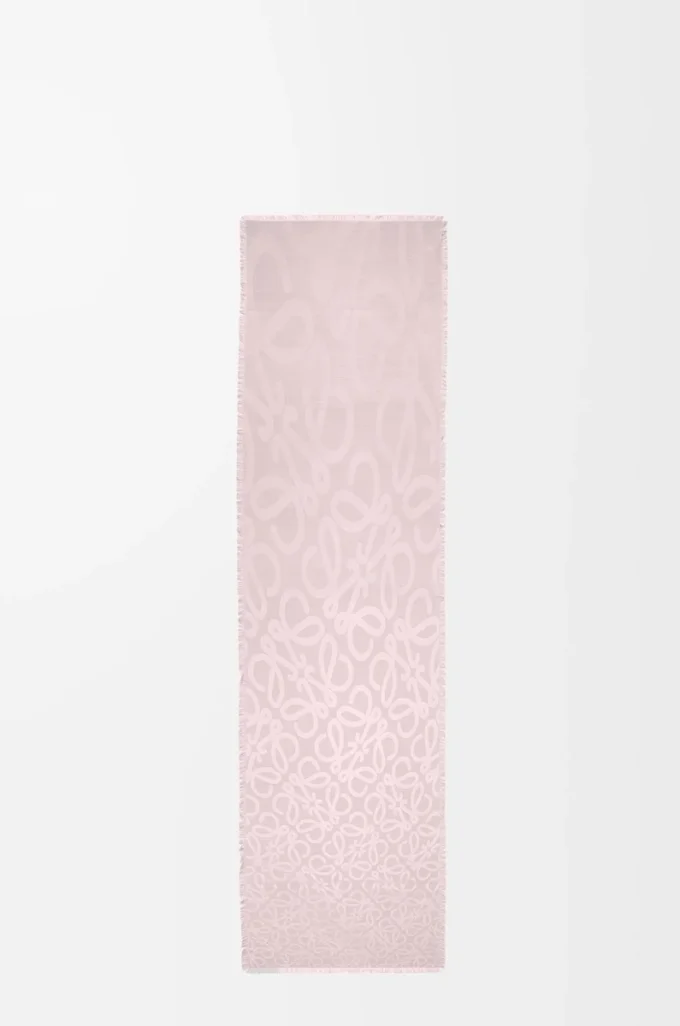 Sciarpa in seta e lana Rosa ghiaccio