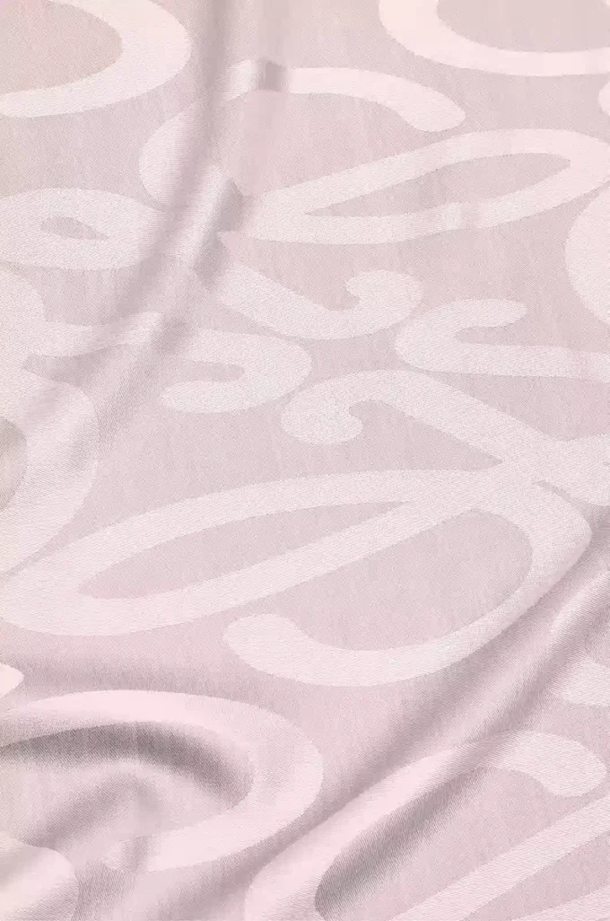 Sciarpa in seta e lana Rosa ghiaccio