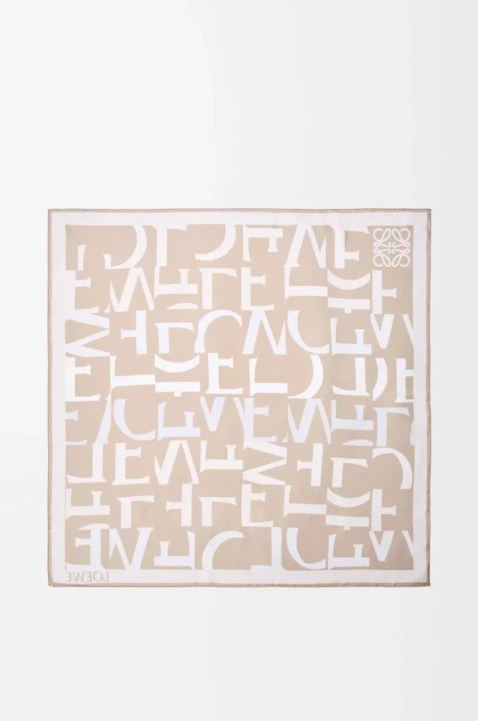 Sciarpa in seta Light Beige/Beige