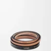 Set di due bracciali rigidi in pelle di vitello classica Black/Tan