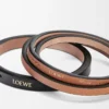 Set di due bracciali rigidi in pelle di vitello classica Black/Tan