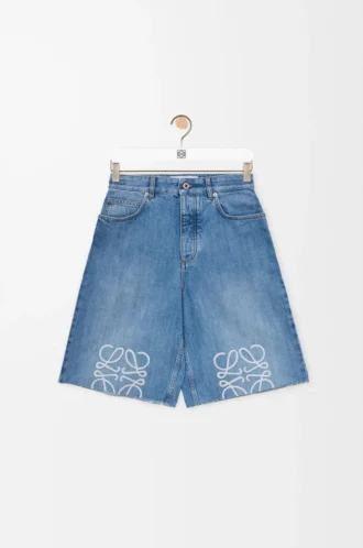 Shorts Anagram in denim Denim lavato