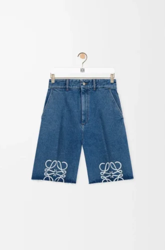 Shorts Anagram in denim Jeans Blu Shorts Anagram in denim Jeans Blu