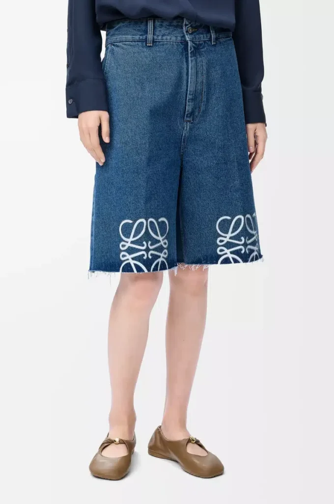 Shorts Anagram in denim Jeans Blu Shorts Anagram in denim Jeans Blu