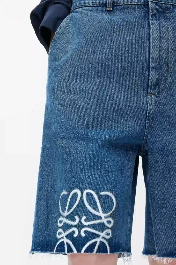 Shorts Anagram in denim Jeans Blu Shorts Anagram in denim Jeans Blu
