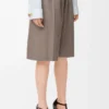 Shorts con cintura in lana beige melange