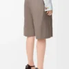 Shorts con cintura in lana beige melange