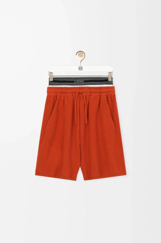 Shorts in misto lana Arancione/Bianco Shorts in misto lana Arancione/Bianco