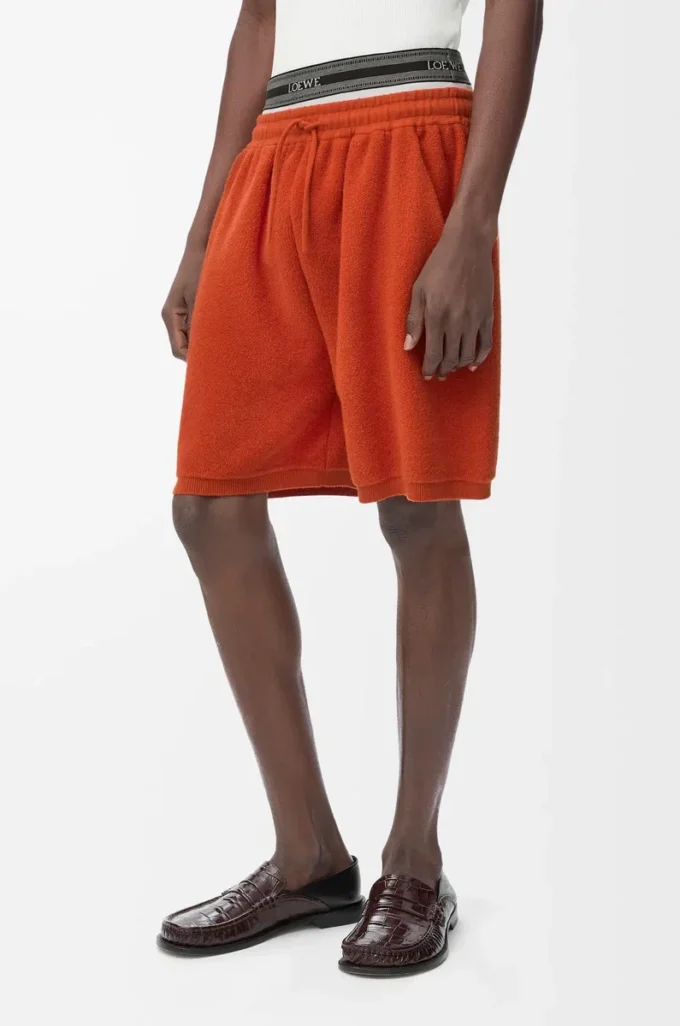 Shorts in misto lana Arancione/Bianco Shorts in misto lana Arancione/Bianco