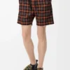 Shorts in misto lana arancione/nero