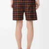 Shorts in misto lana arancione/nero