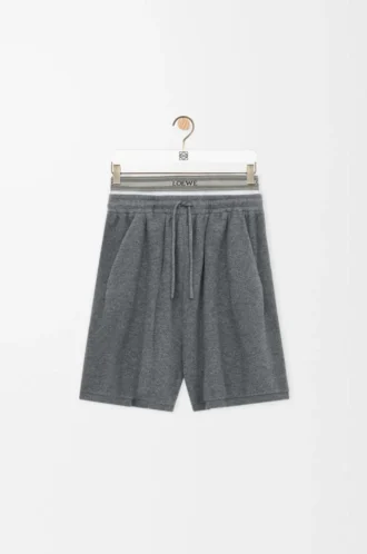 Shorts in misto lana Grigio melange/Bianco