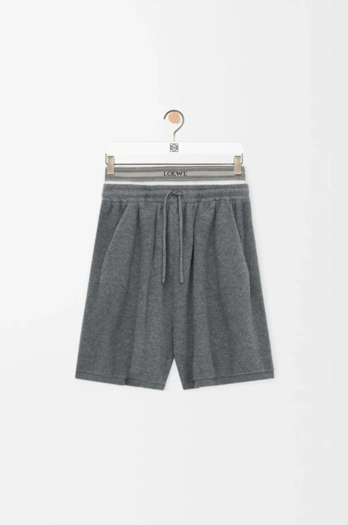 Shorts in misto lana Grigio melange/Bianco Shorts in misto lana Grigio melange/Bianco