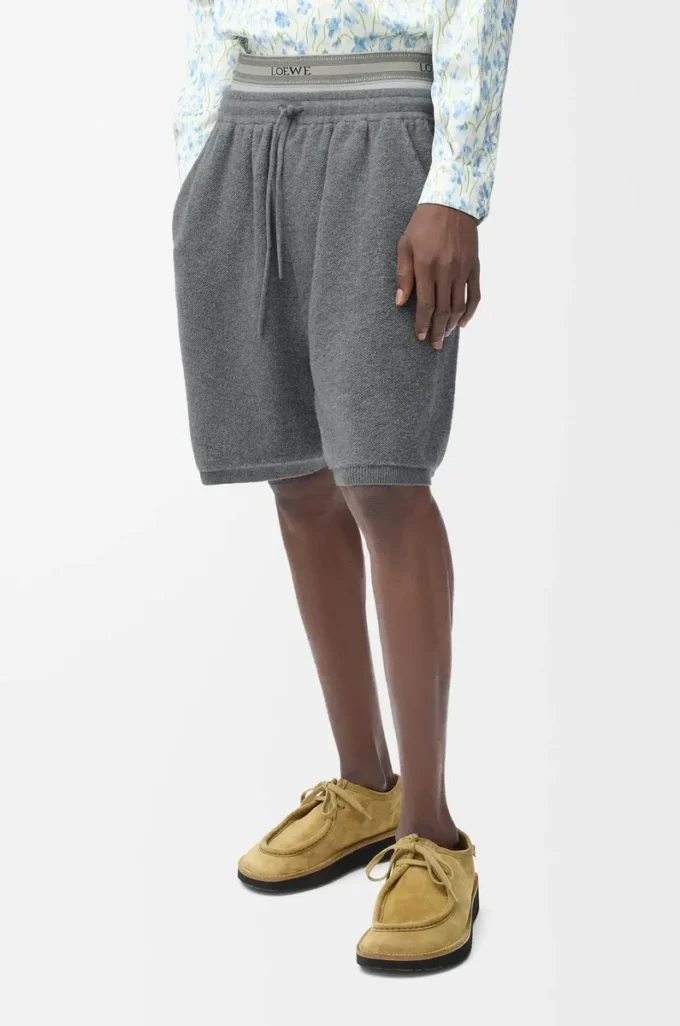 Shorts in misto lana Grigio melange/Bianco Shorts in misto lana Grigio melange/Bianco