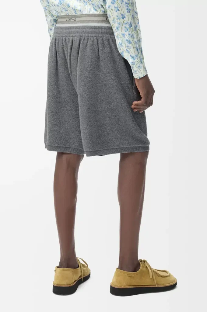 Shorts in misto lana Grigio melange/Bianco Shorts in misto lana Grigio melange/Bianco