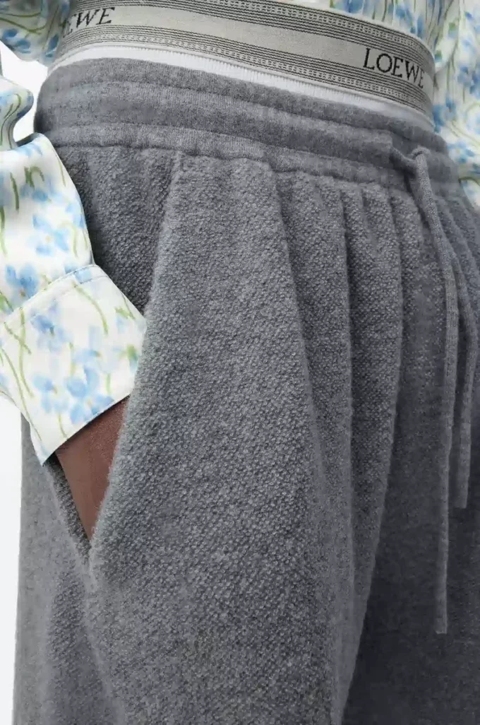 Shorts in misto lana Grigio melange/Bianco Shorts in misto lana Grigio melange/Bianco
