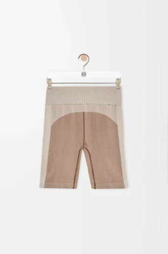 Shorts senza cuciture in jersey tecnico color avorio