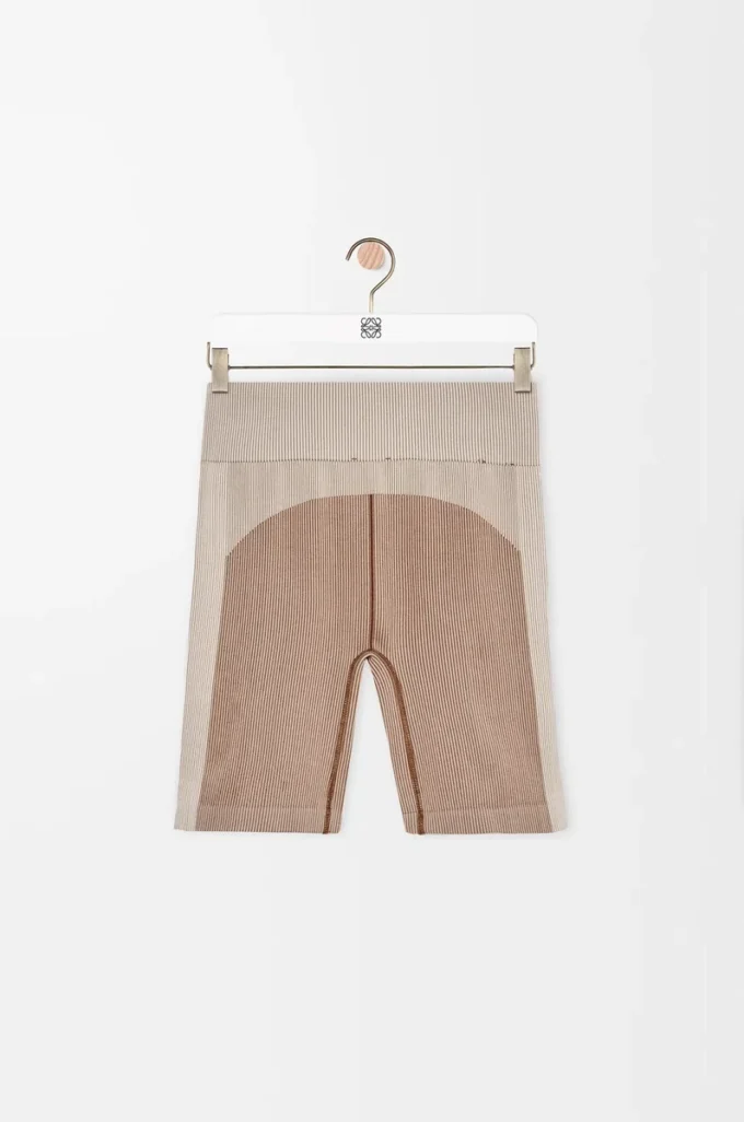 Shorts senza cuciture in jersey tecnico color avorio