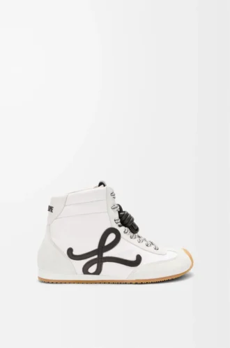 Sneaker alta Ballet Runner 2.0 in nylon e pelle di vitello Bianco/Nero