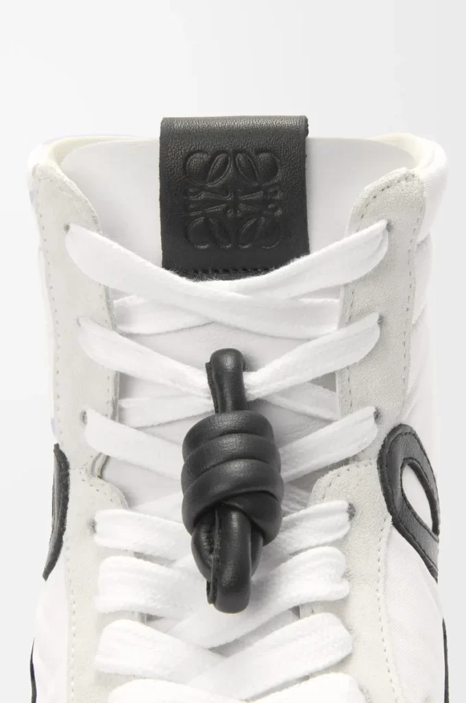 Sneaker alta Ballet Runner 2.0 in nylon e pelle di vitello Bianco/Nero