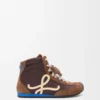 Sneaker alta Ballet Runner 2.0 in nylon e pelle di vitello Marrone/Giallo/Blu Sneaker alta Ballet Runner 2.0 in nylon e pelle di vitello Marrone/Giallo/Blu