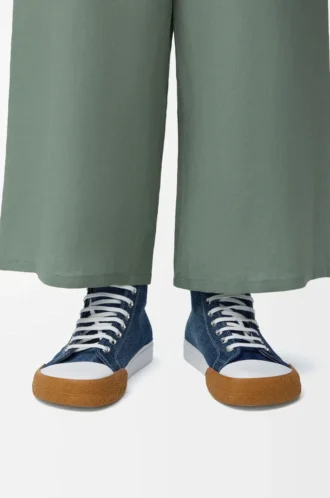 Sneaker alta Bloc in denim Denim lavato