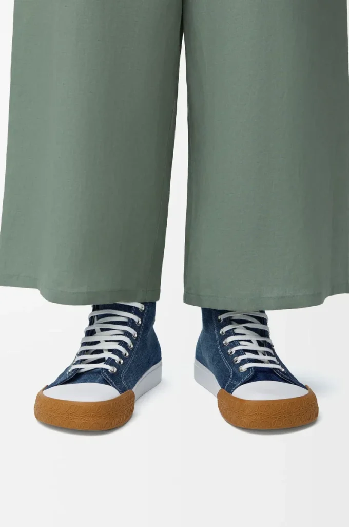 Sneaker alta Bloc in denim Denim lavato Sneaker alta Bloc in denim Denim lavato