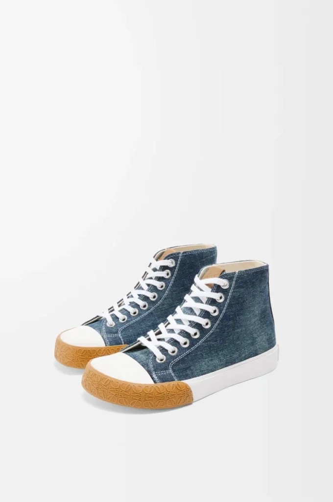Sneaker alta Bloc in denim Denim lavato Sneaker alta Bloc in denim Denim lavato