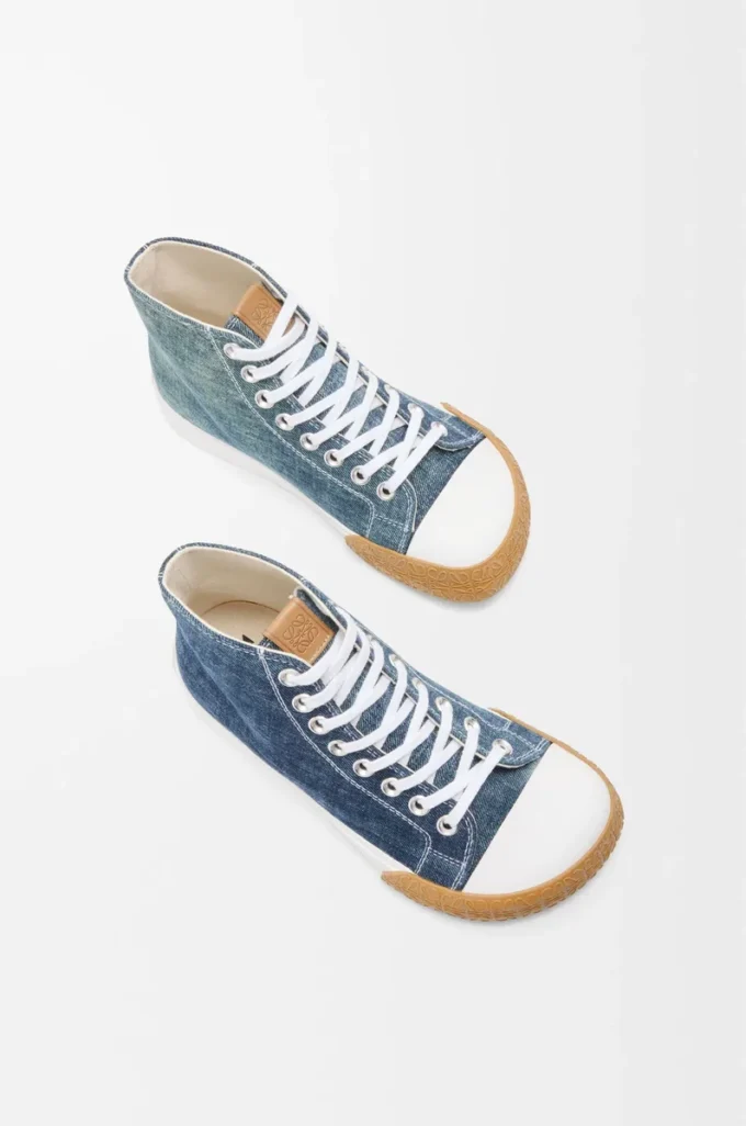 Sneaker alta Bloc in denim Denim lavato Sneaker alta Bloc in denim Denim lavato