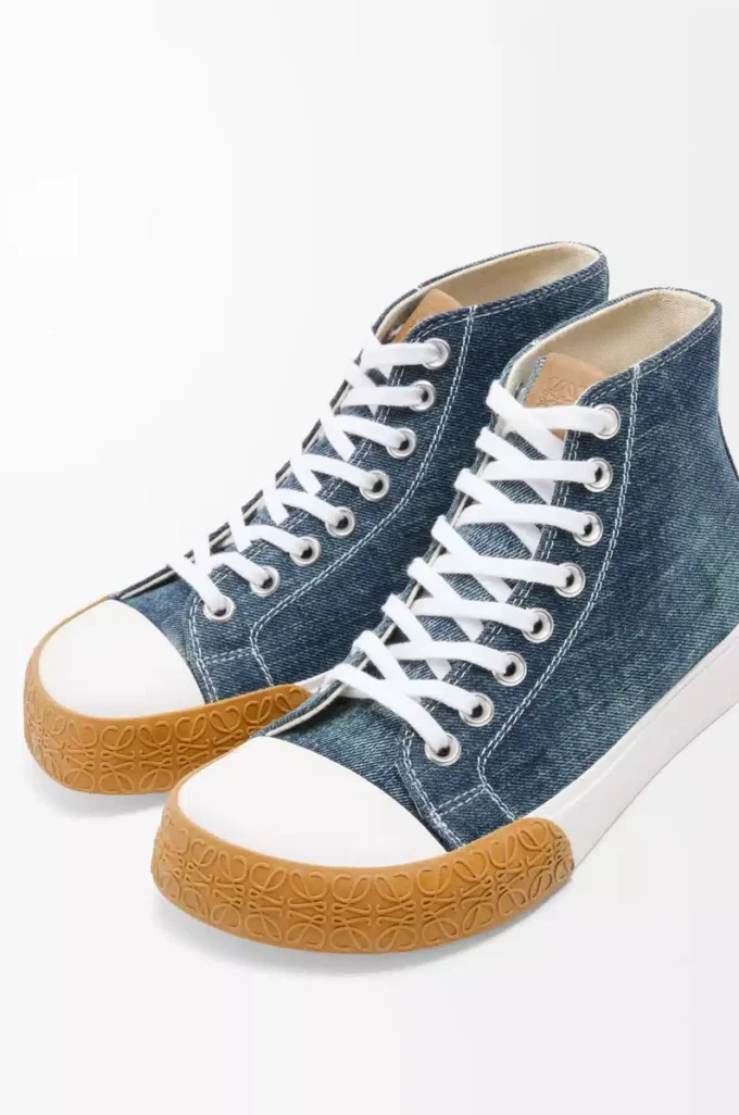 Sneaker alta Bloc in denim Denim lavato Sneaker alta Bloc in denim Denim lavato