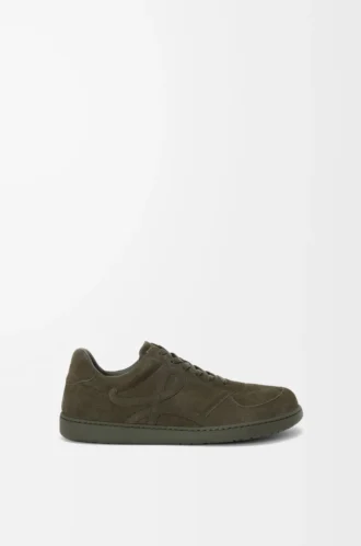 Sneaker Jambo in pelle scamosciata di vitello verde oliva