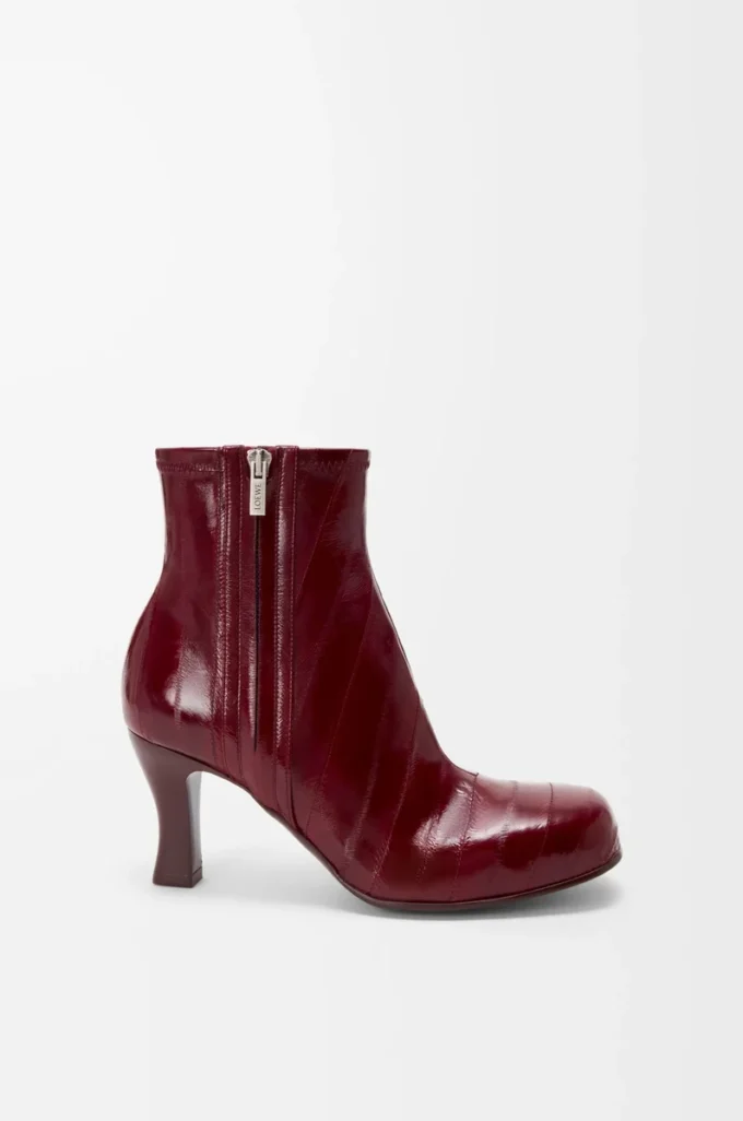 Stivaletto Bobine in pelle di anguilla bordeaux Stivaletto Bobine in pelle di anguilla bordeaux