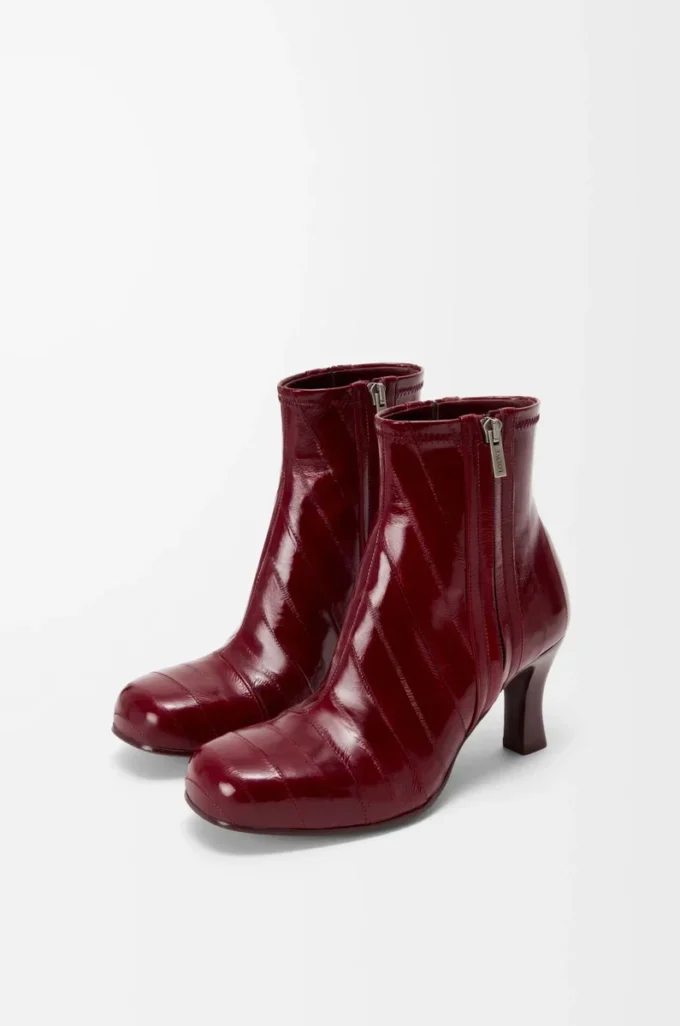 Stivaletto Bobine in pelle di anguilla bordeaux Stivaletto Bobine in pelle di anguilla bordeaux