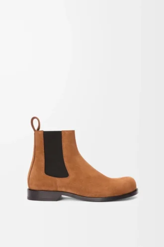 Stivaletto Chelsea Campo in pelle scamosciata di vitello Tabacco