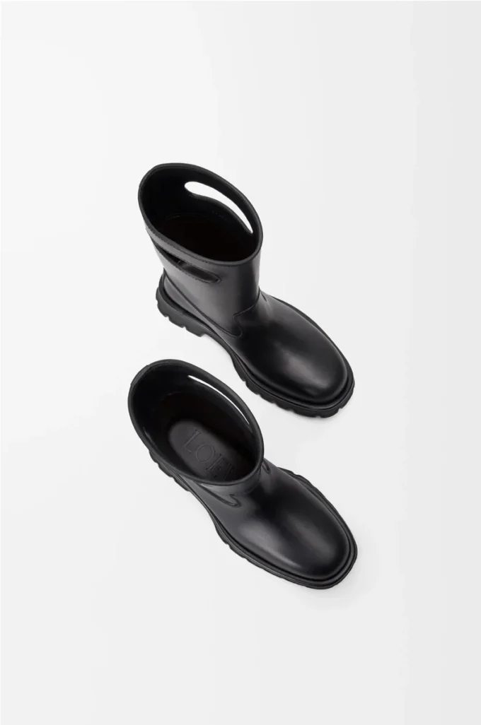 Stivali Bobby in pelle di vitello conciata al vegetale Nero