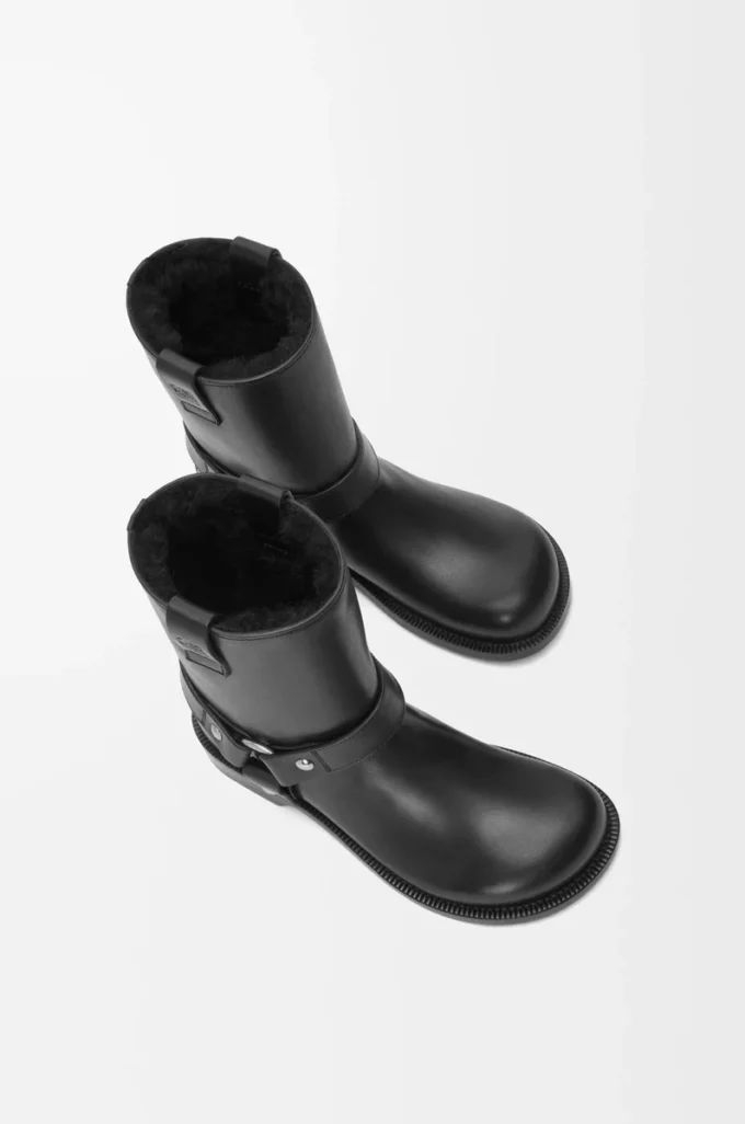 Stivali da motociclista Campo in pelle di vitello Nero