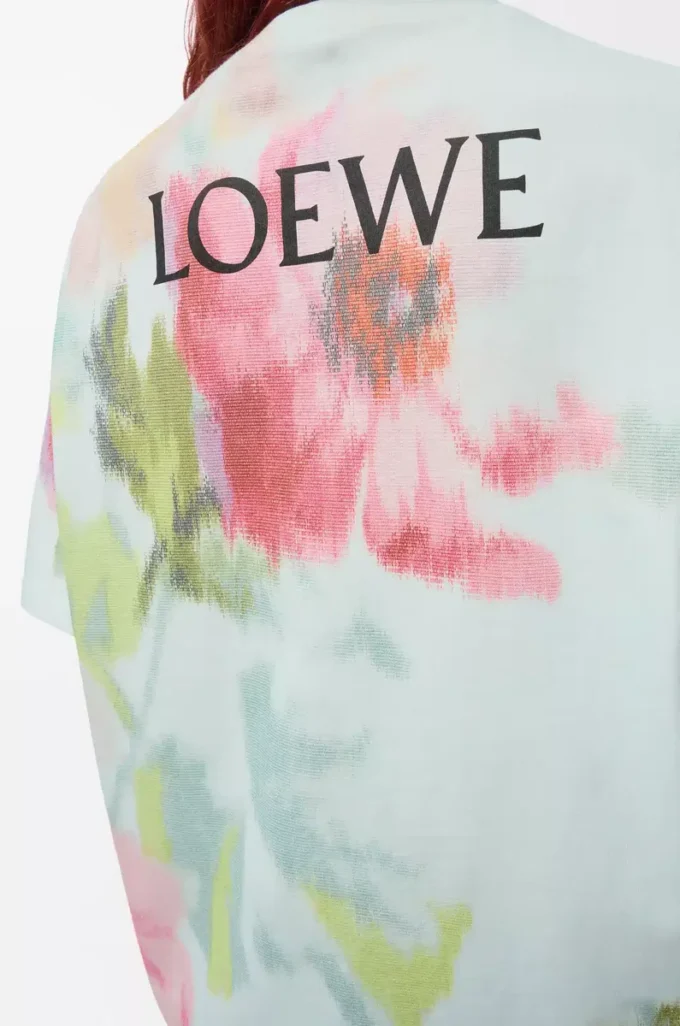 T-shirt ampia in cotone azzurro/multicolore T-shirt ampia in cotone azzurro/multicolore
